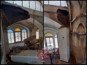 باران، سقف کتابخانه مسجد آقابزرگ کاشان را تخریب کرد