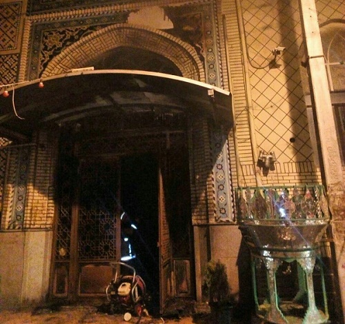آتش‌سوزی در مسجدی در خیابان آیت‌الله سعیدی کاشان